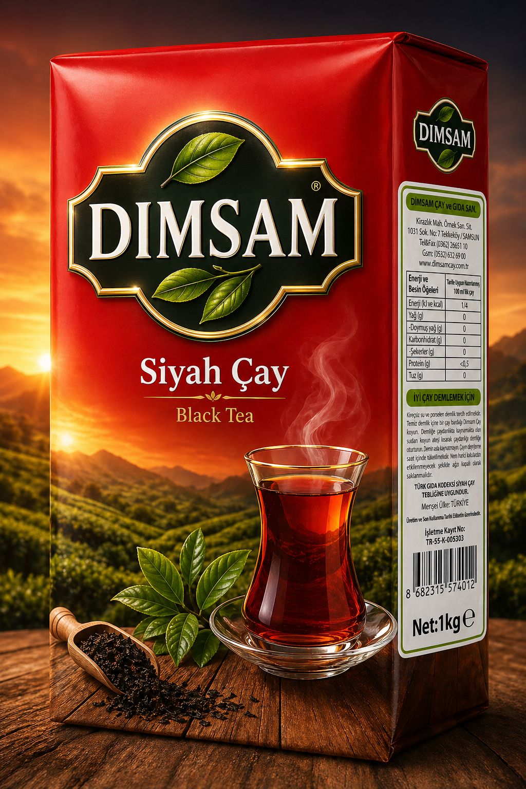 Dimsam kırmızı paket siyah çay